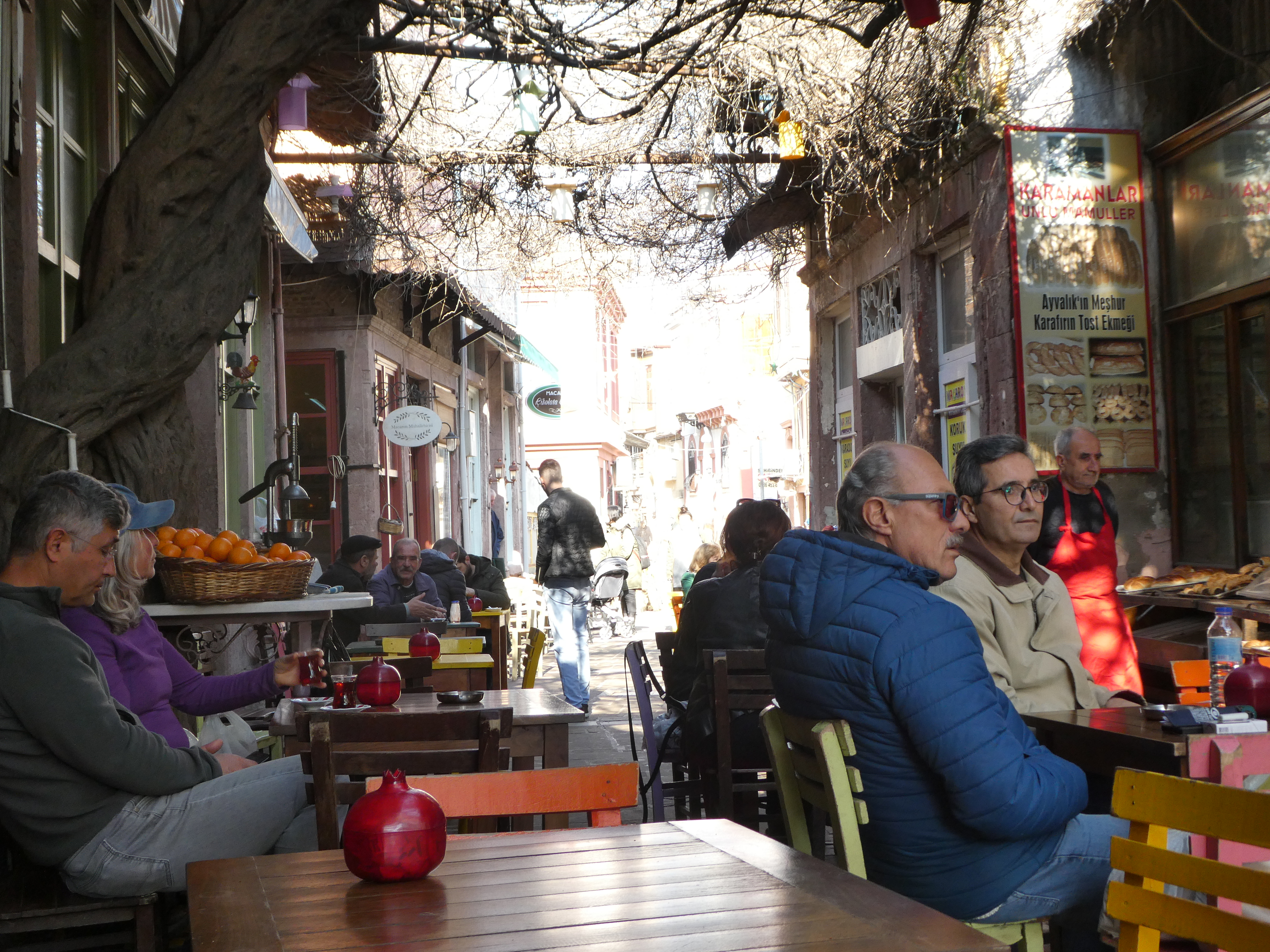 street cafes in Macaron, Ayvalik