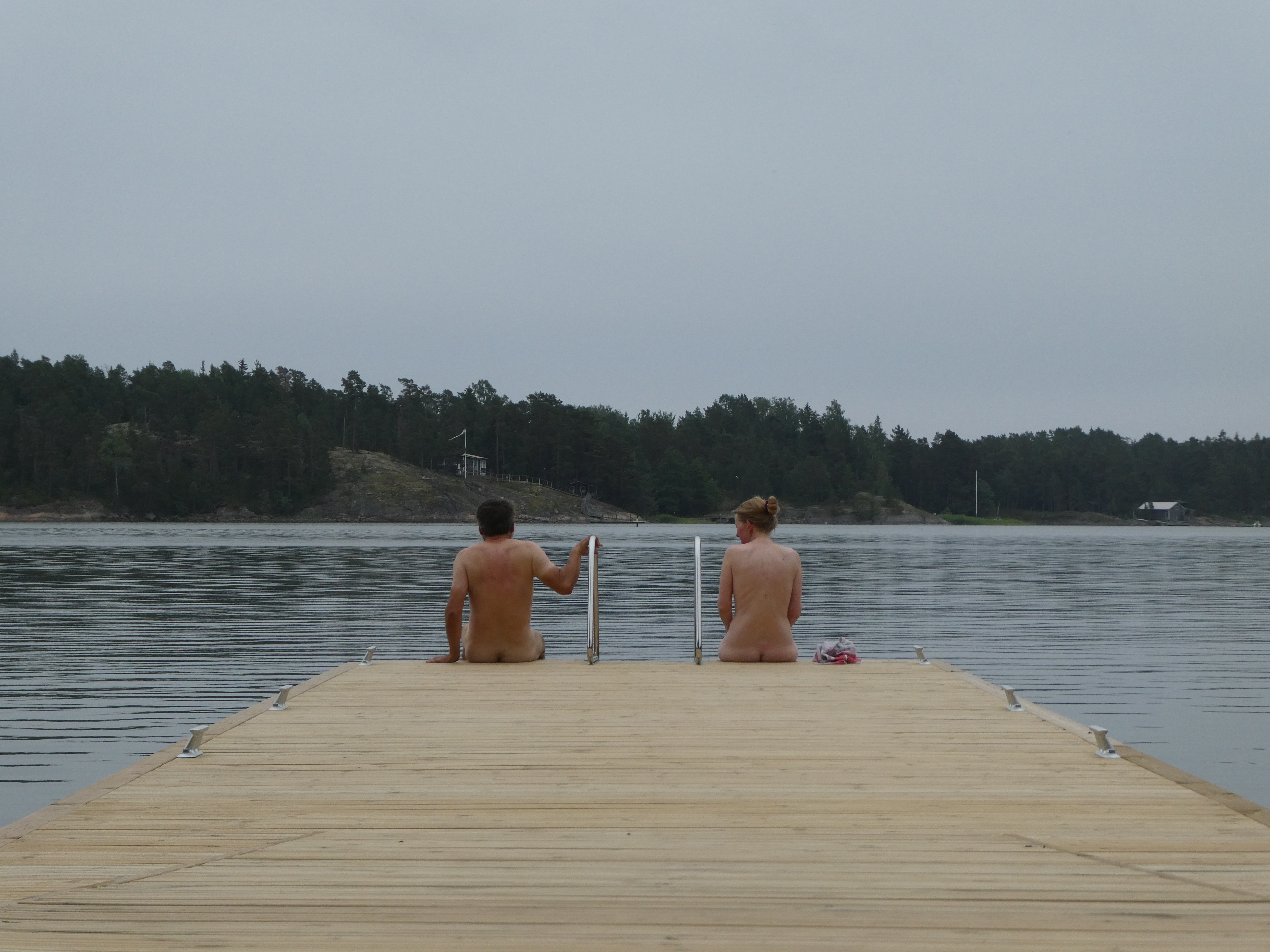 Big question after the Sauna: Do we really want to dive into the cold Baltic Sea?